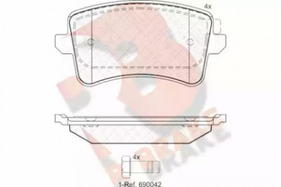 R BRAKE rb1835 -  Комплект тормозных колодок, дисковый тормоз